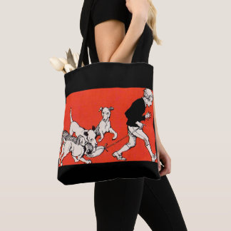 the dog walker print tote bag