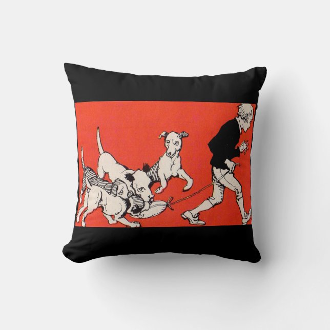 the dog walker throw pillow (Front)