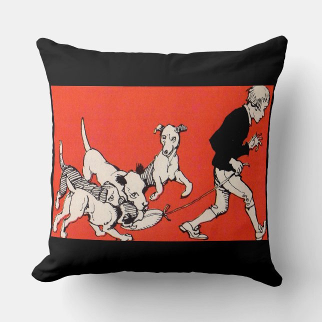 the dog walker throw pillow (Front)