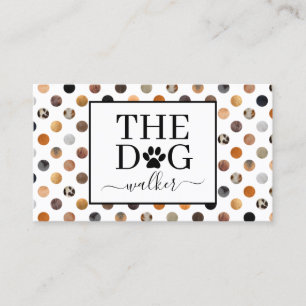 The dog walker typography fur polka dot pet care business card