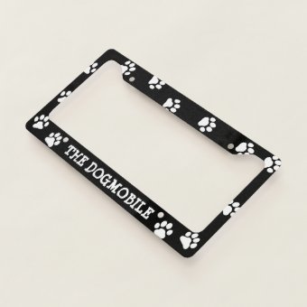 The Dogmobile Custom Dog Lover's | Paw Prints License Plate Frame | Zazzle