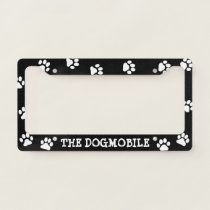 The Dogmobile Custom Dog Lover's | Paw Prints License Plate Frame