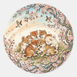 the dogs classic round sticker