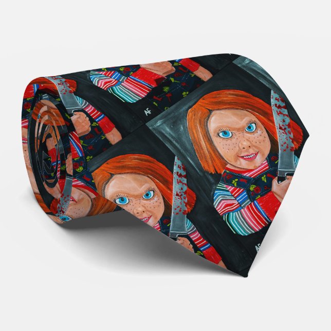 The Doll Painting by Alfred Fox Neck Tie (Rolled)