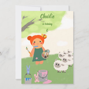 The Doll's Colorful Paint Party birthday Invitation