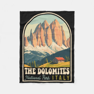 The Dolomites Italy Skiing Hiking Cycling Climbing Fleece Blanket