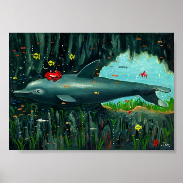 The Dolphin and the Crab were Friends. Poster (Front)