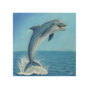 The Dolphin’s Silent Dance Wood Wall Art