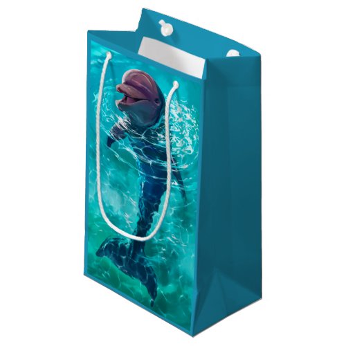The dolphin stuck its head out of the water small gift bag