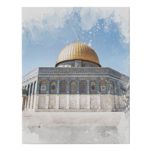 The Dome of the Rock Beautiful Islamic Holy Places Faux Canvas Print