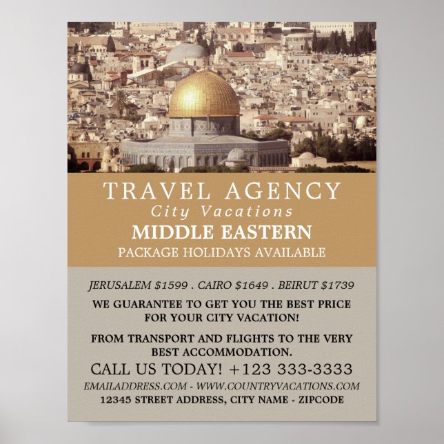 The Dome of the Rock, Jerusalem, Travel Agency Poster (Front)