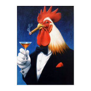 The Don of the Dawn Dapper Rooster Smoking Cigar Acrylic Print
