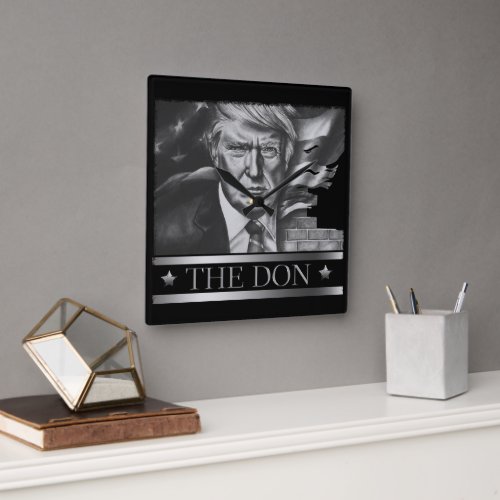 The Don Pencil Drawing Square Wall Clock