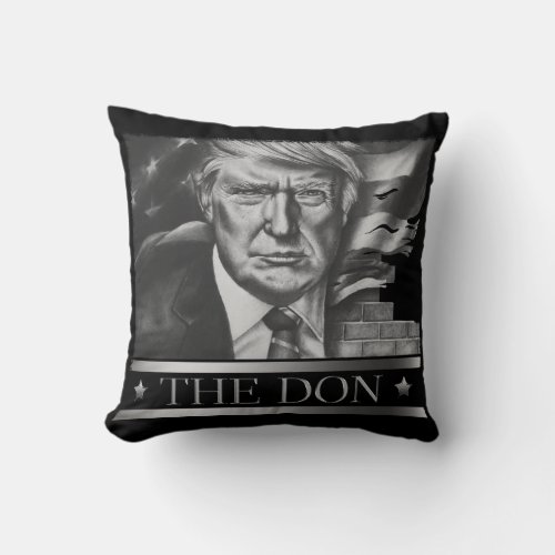 The Don Pencil Drawing Throw Pillow
