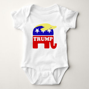 The Donald Trump Toupee Republican Elephant Baby Bodysuit
