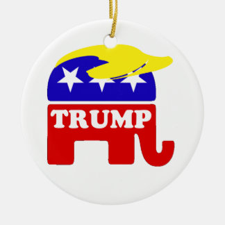 The Donald Trump Toupee Republican Elephant Ceramic Ornament