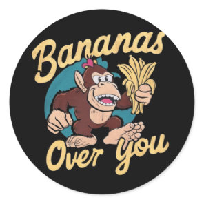 The Donkey Kong ,Bananas Over You Classic Round Sticker