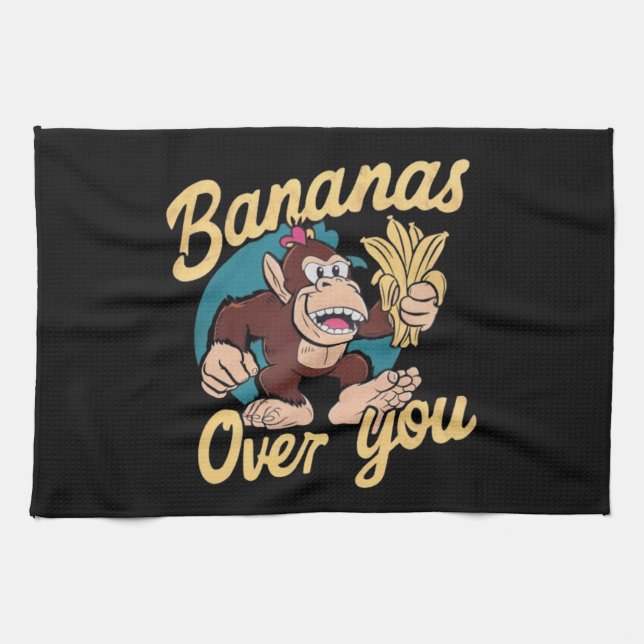 The Donkey Kong ,Bananas Over You Kitchen Towel (Horizontal)