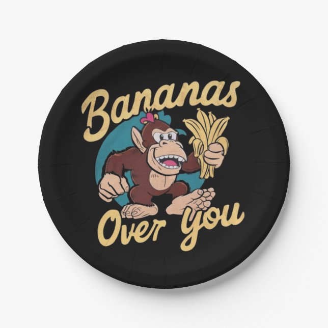 The Donkey Kong ,Bananas Over You Paper Plates (Front)