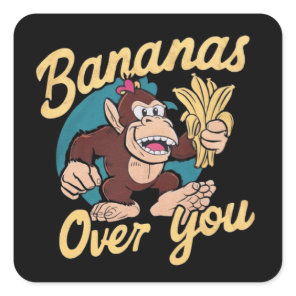The Donkey Kong ,Bananas Over You Square Sticker