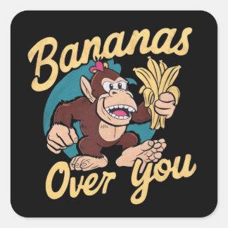 The Donkey Kong ,Bananas Over You Square Sticker