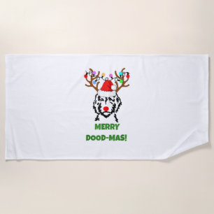The Dood Doodle Dood-Mas Funny Dog Christmas Beach Towel