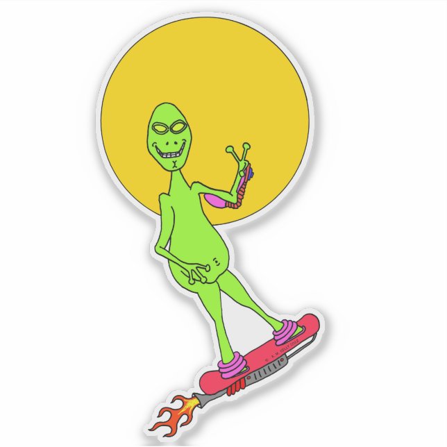 THE DOOD ON HIS SPACEBOARD -  STICKER (Front)
