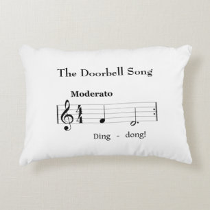 The Doorbell Song Humorous Music Score Accent Pillow