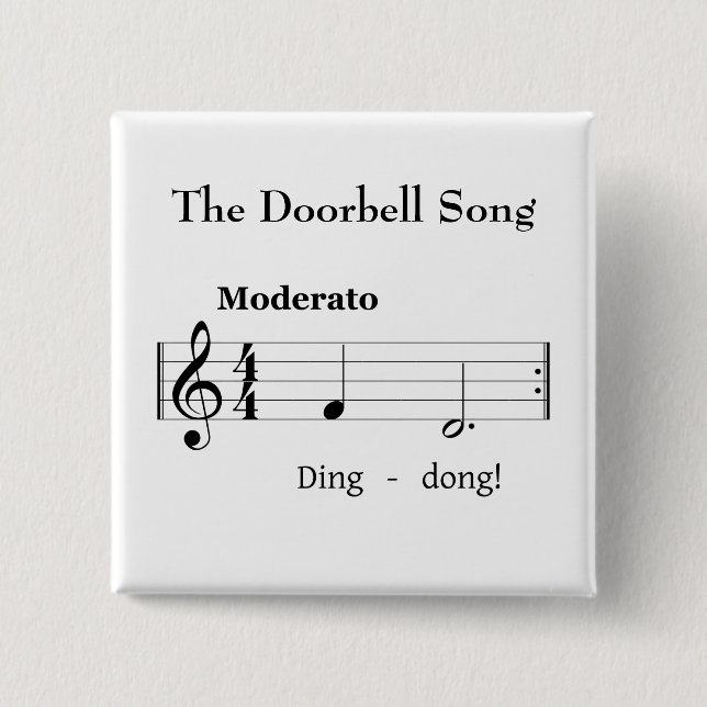 The Doorbell Song Humorous Music Score Button (Front)