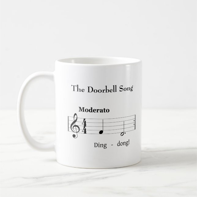 The Doorbell Song Humorous Music Score Coffee Mug (Left)