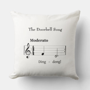 The Doorbell Song Humorous Music Score Throw Pillow