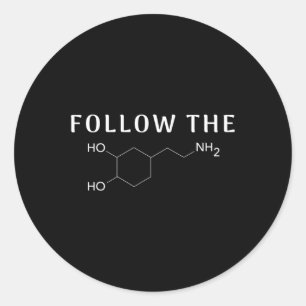The Dopamine Chemical Structure Fun Science Mental Classic Round Sticker
