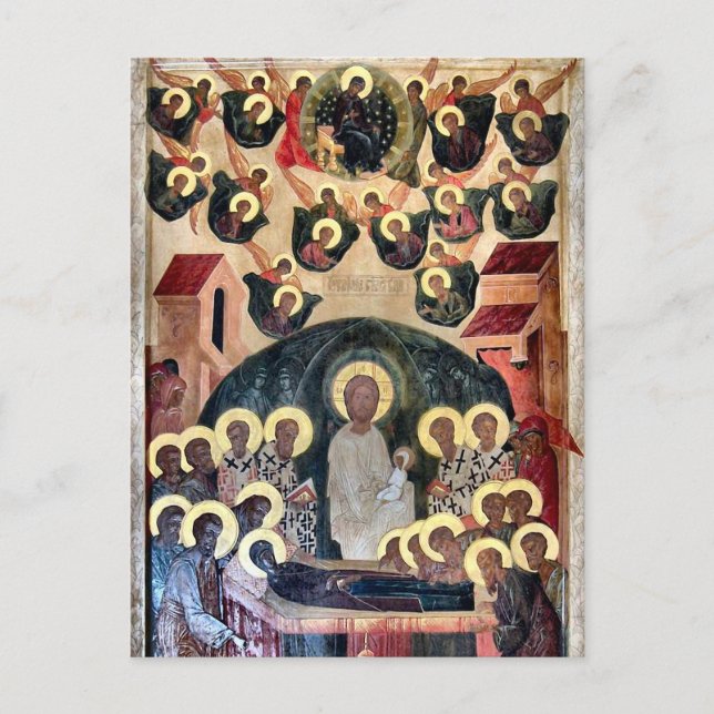 The Dormition of the Theotokos Icon Postcard (Front)