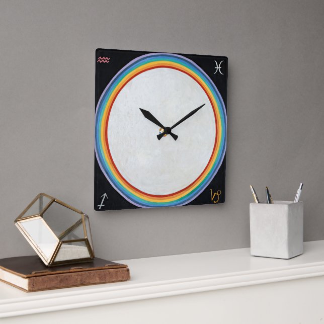The Dove, No.14. by Hilma af Klint Square Wall Clock (Office)
