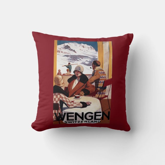 The Downhill Club Promotional Poster Throw Pillow (Front)