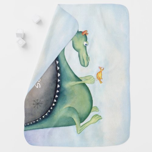 The dragon and the bird baby blanket