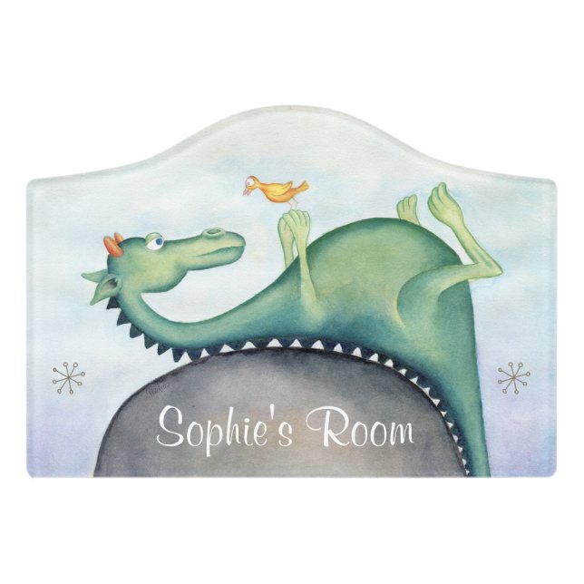 The dragon and the bird door sign (Small Crest Front)