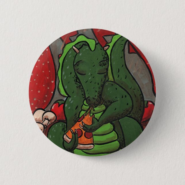 The Dragon and The Pizza Button (Front)