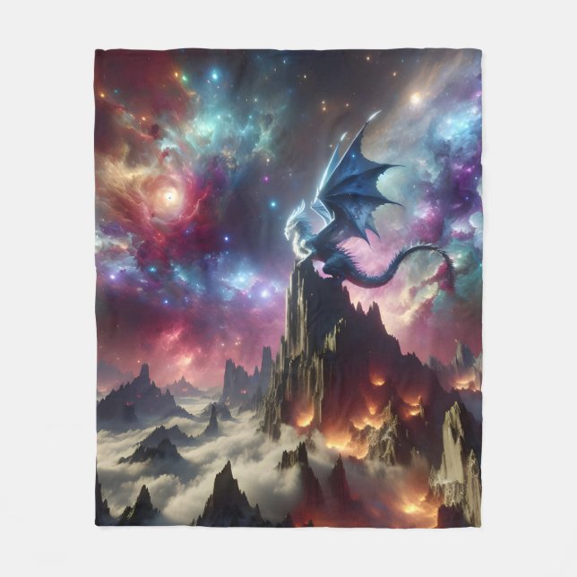 The Dragon and The Stars Fleece Blanket (Front)