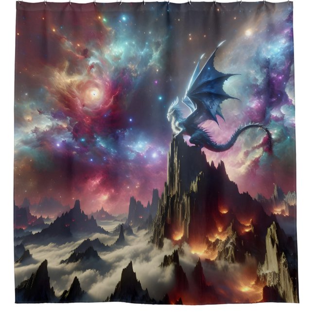 The Dragon and The Stars Shower Curtain (Front)