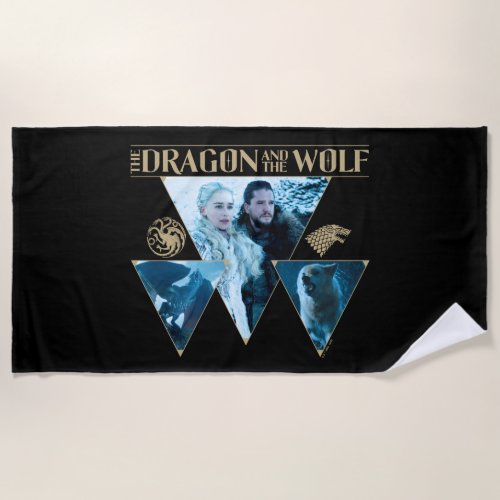 The Dragon and The Wolf Daenerys  Jon Graphic Beach Towel