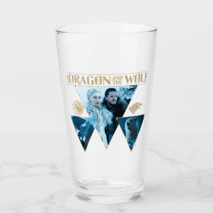 The Dragon and The Wolf Daenerys & Jon Graphic Glass