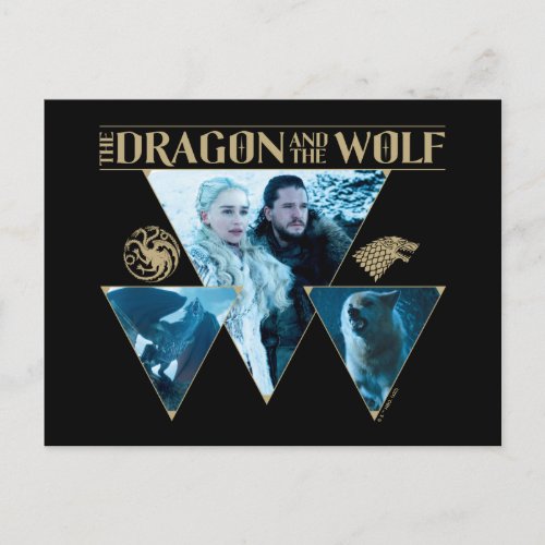 The Dragon and The Wolf Daenerys  Jon Graphic Postcard