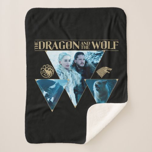 The Dragon and The Wolf Daenerys  Jon Graphic Sherpa Blanket