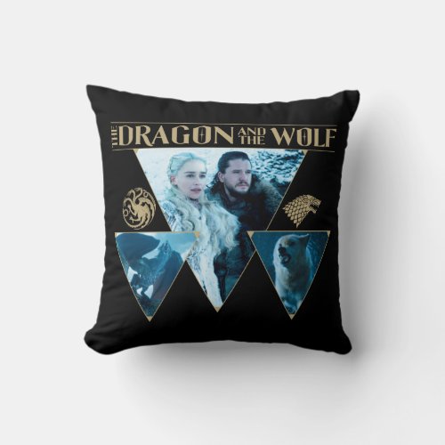 The Dragon and The Wolf Daenerys  Jon Graphic Throw Pillow