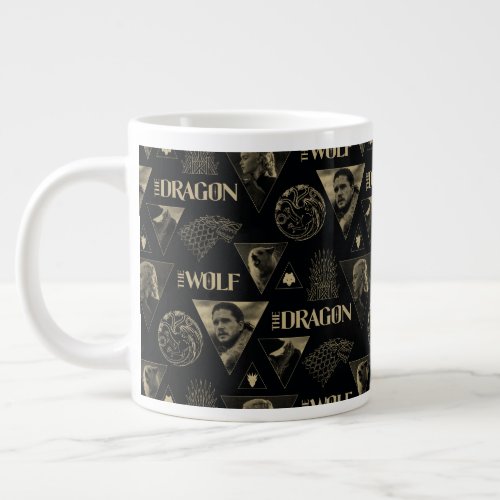 The Dragon and The Wolf Daenerys  Jon Pattern Giant Coffee Mug