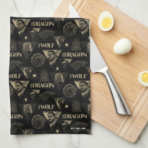 The Dragon and The Wolf Daenerys  Jon Pattern Kitchen Towel