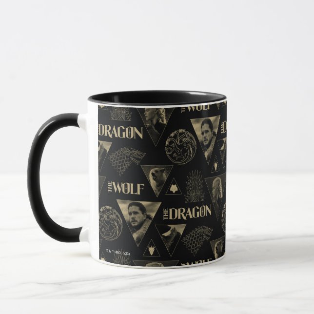 The Dragon and The Wolf Daenerys & Jon Pattern Mug (Left)
