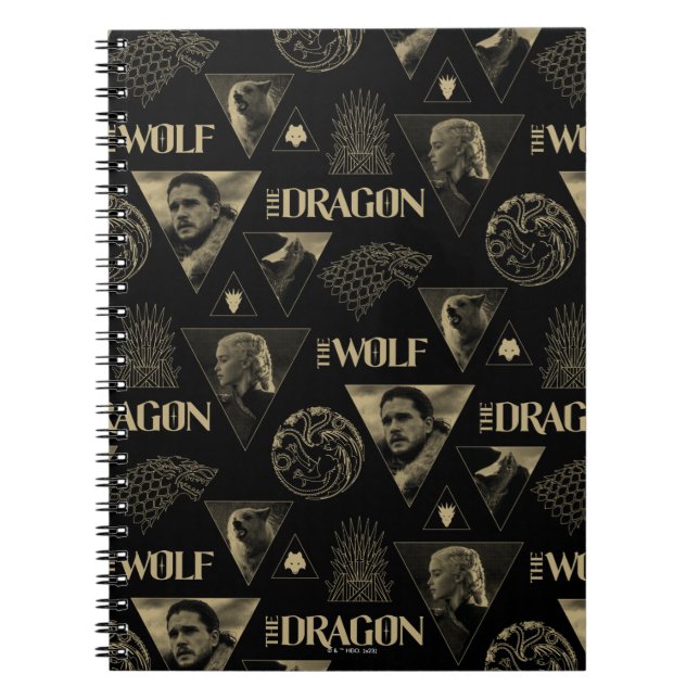 The Dragon and The Wolf Daenerys & Jon Pattern Notebook (Front)