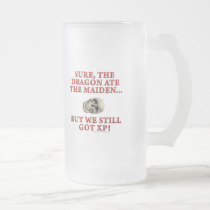 The Dragon Ate the Maiden Frosted Glass Beer Mug